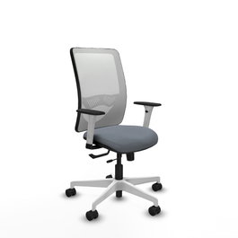 PIQUERAS Y CRESPO Silla de oficina Zulema Gris y Blanca con mecanismo Sincro/Traslack