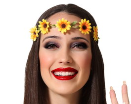 Diadema con Girasoles Estilo Hippie Años 60 para Mujer