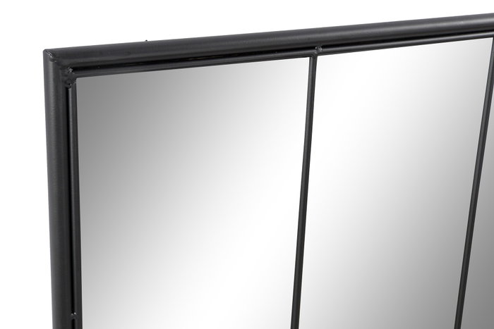 DKD Home Decor Espejo Ventana de Hierro y Cristal Negro 90x90 cm