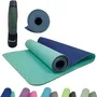 Schildkrot AUC4000885600674 Estera de Yoga Bicolor, Sin PVC, Antideslizante, Azul Marino/Menta - 180 x 61 cm