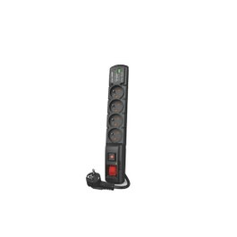 Acar F4 Regleta protectora con 4 tomas, USB PD 3.0 y QC, 5m, negro
