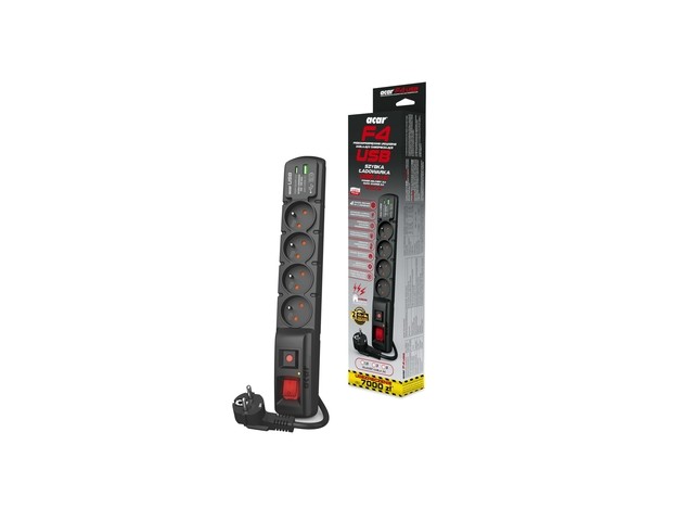 Regleta Enchufes 4 Tomas con interruptor Acar W2441 (5 m)