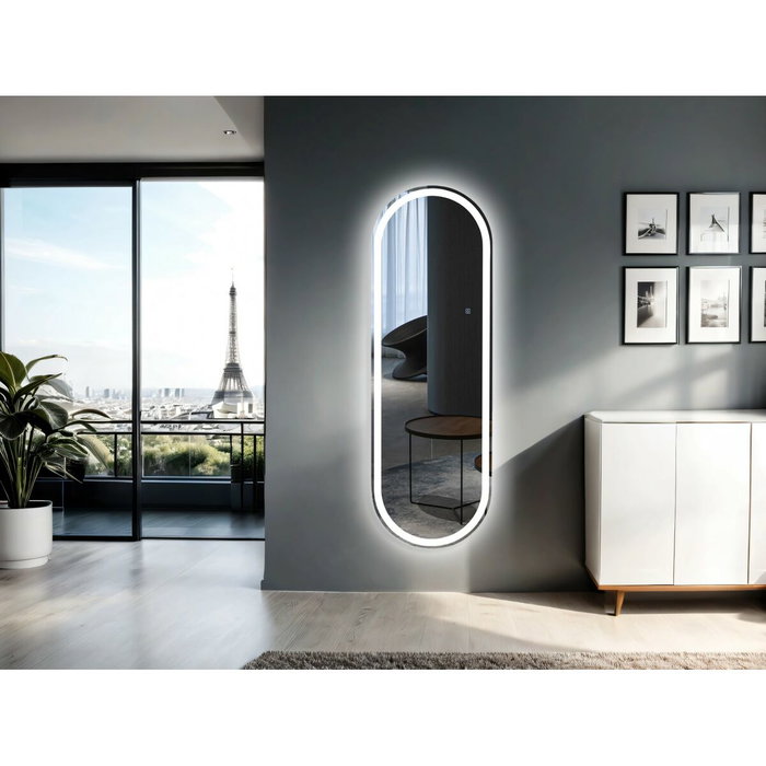 DKD Home Decor Espejo LED de Cristal Táctil 50x150 cm