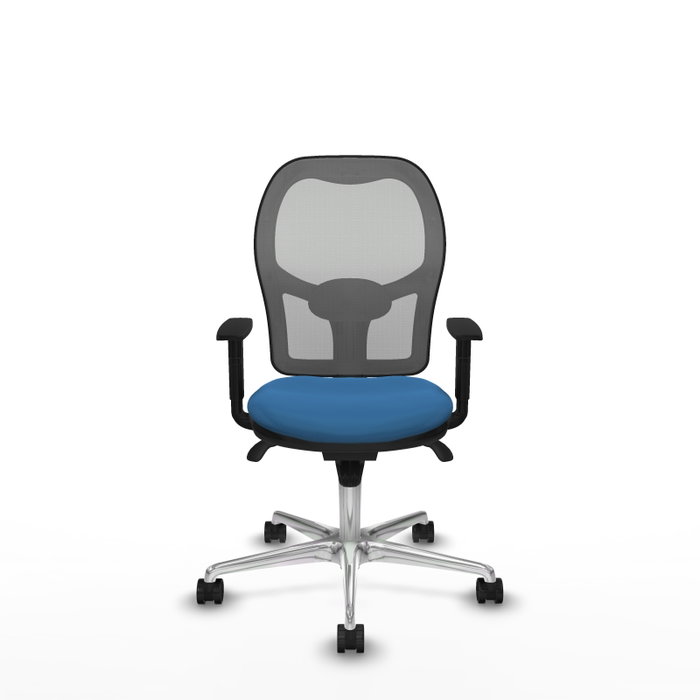 PIQUERAS Y CRESPO Silla de oficina Jorquera con mecanismo Sincro, Azul claro y Gris