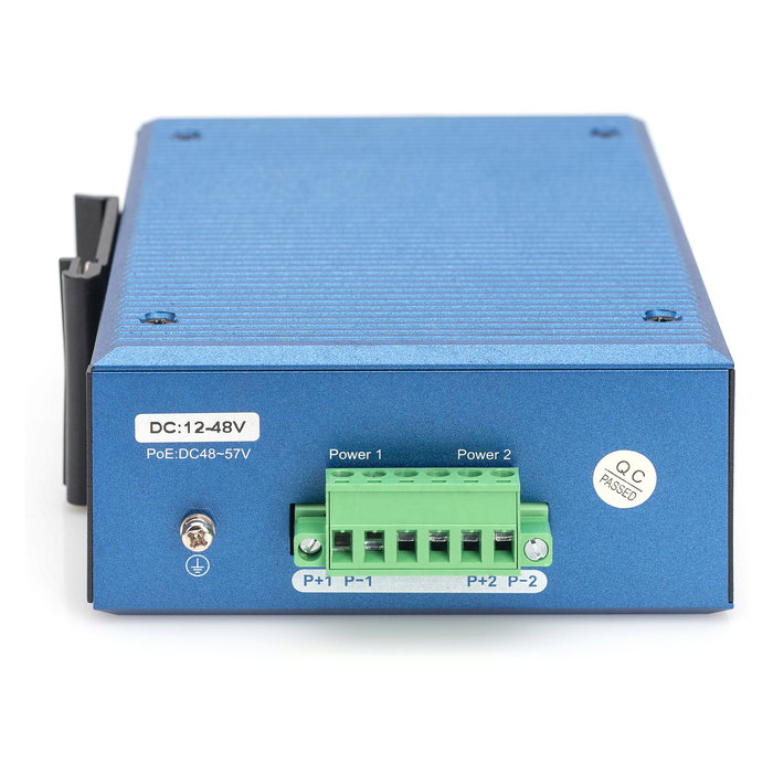 Digitus Switch Industrial Fast Ethernet PoE 8+2 Puertos No Administrado 10/100 Mbps con Montaje en Carril DIN para Entornos Extremos