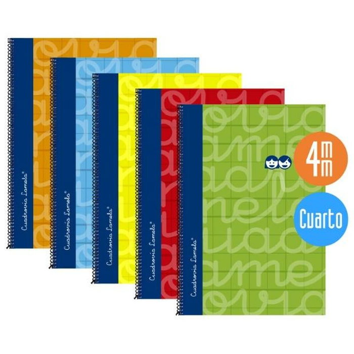 Lamela Cuaderno Espiral 4º 80H 70gr Cuadrovía 4mm con Margen Surtido Pack 5U Lamela Cuaderno Espiral 4º 80H 70gr Cuadrovía 4mm con Margen Surtido Pack 5U