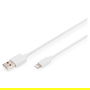 Digitus - Cable USB 2.0 A a Lightning, Certificado MFI, Carga y Datos, 2 Metros, Blanco