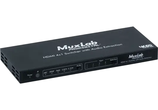 MUXLAB Selector HDMI 4X1 4K/60 Con Extracción de Audio
