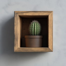 Hanah Home Raf279 Estantería de Pared Madera Maciza Decorativa Negro 14x15x7 cm