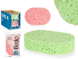 Berilo Esponja Baño Vegetal Celulosa Surtidos Colores 12.2 x 3 x 8 cm (Set de 18)
