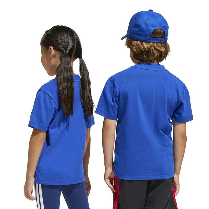Camiseta de Manga Corta Infantil Adidas Big Logo Azul Blanco
