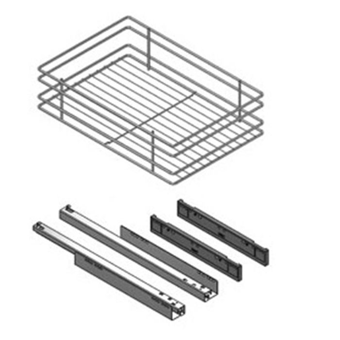 Menage Confort Bandeja Multiuso Classic M300 H120 Cromo Con Guia Oculta Extraccion Total 30Kg Modulo 450 Altura 150 Menage Confort
