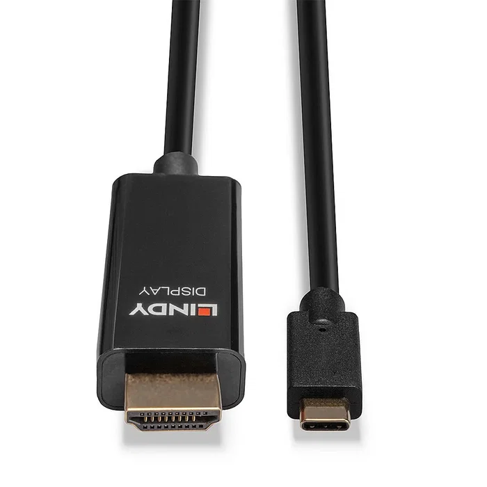 Lindy 43315 Adaptador Cable USB-C a HDMI 5m, 4K 60Hz UHD HDR 18 Gbps, HDMI 2.0, Macho-Macho, Negro