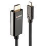 LINDY Adaptador de cable de vídeo 43315 USB Tipo C a HDMI tipo A 5 m Negro