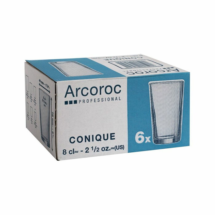 Arcoroc Caja 6 Vasos Altos Conique 8 cL