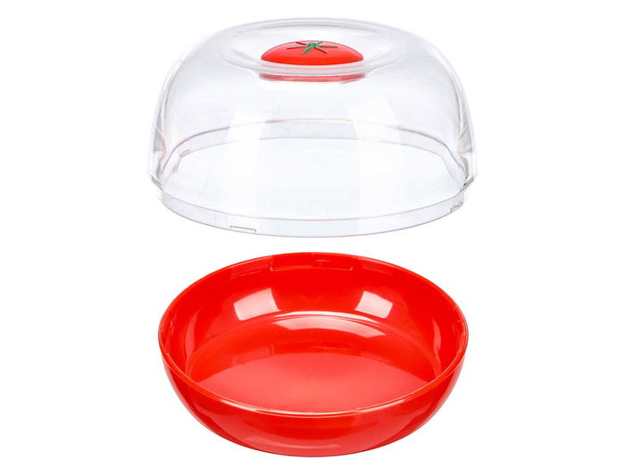 Leknes Recipiente Mantenimiento Tomate 11x11x7 cm Plastico PS Rojo Transparente (Set de 36)