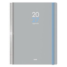 Dohe Memphis Agenda Anual 2027 con tapa de polipropileno y cierre de goma, Gris