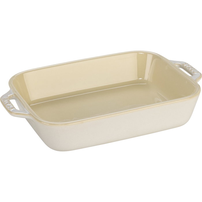 Staub Juego de 3 Recipientes Rectangulares de Cerámica, Blanco
