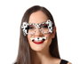 Gafas divertidas perro dálmata con orejas y hueso