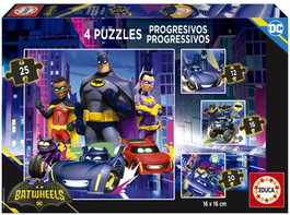 EDUCA BORRAS Puzzle Progresivo Batwheels 12-16-20-25 Piezas
