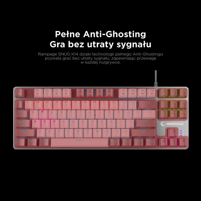 Rampage Snug RGB KRGD Red Teclado Mecánico Gaming Blanco-Gris