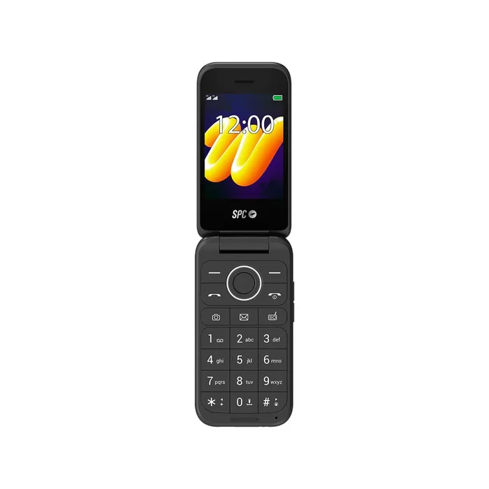 SPC Wild Teléfono móvil 4G sin Internet con tapa, Pantalla 2.8", Batería larga duración 7 días, Radio FM, Cámara, Bluetooth 5.0, Juego Snake, Color Negro