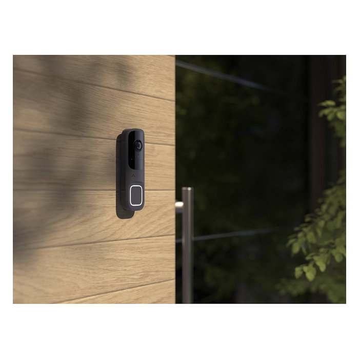 AJAX Video Door Bell Negro - Videoportero Inalámbrico WiFi, Cámara 4MP, Visión Nocturna, Sensor de Movimiento