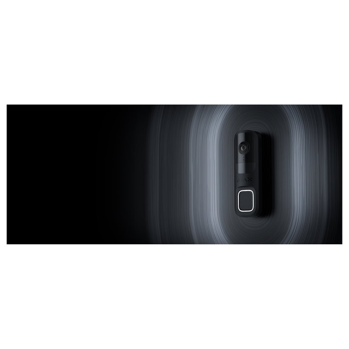 AJAX Video Door Bell Negro - Videoportero Inalámbrico WiFi, Cámara 4MP, Visión Nocturna, Sensor de Movimiento
