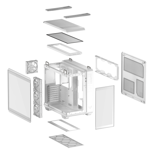 Asus 90DC0093-B19010 Caja PC TUF GAMING GT502 Horizon TG ARGB Midi Tower Blanco