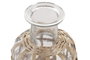 DKD Home Decor Jarrón de Cristal y Mimbre Natural 12x12x20 cm