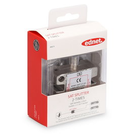 Ednet 84675 Divisor y Combinador de Señal para Cable Coaxial Metálico, Adaptador RF