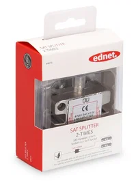 Ednet 84675 Divisor de Señal para Cable Coaxial, 5 - 2400 MHz, Metálico, Conector F, 1 Pieza