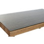 DKD Home Decor Mesa de Comedor de Fibra de Teca y Cristal Templado 180x90x77 cm