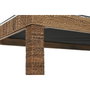 DKD Home Decor Mesa de Comedor de Fibra de Teca y Cristal Templado 180x90x77 cm