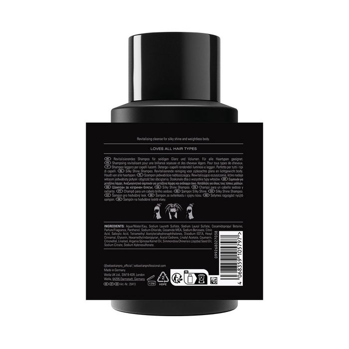 Sebastian Professionals Champú Revitalizante Dark Oil 280 ml - Para Cabello Sedoso, Brillante y Ligero | Fórmula Profesional