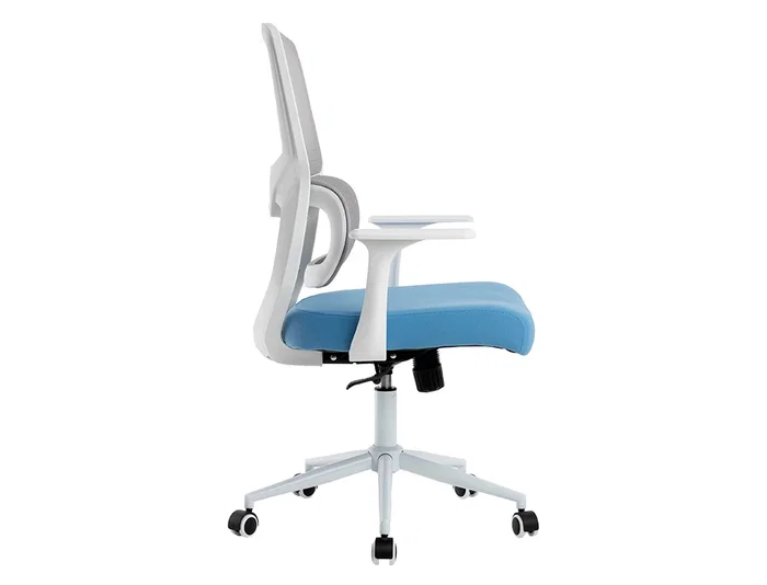 Q-connect Silla de Oficina Lucca Malla Base Metálica Alt Max 1090 Ancho 700 Profundo 650 Ruedas Premium Color Blanco Gris Azul