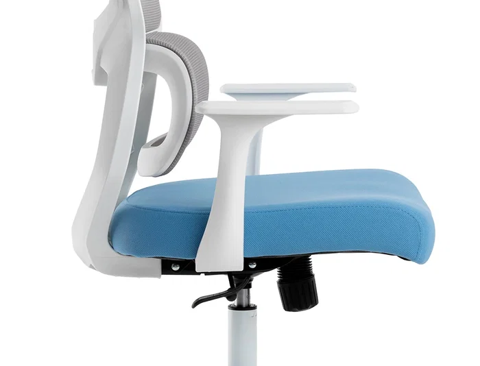 Q-connect Silla de Oficina Lucca Malla Base Metálica Alt Max 1090 Ancho 700 Profundo 650 Ruedas Premium Color Blanco Gris Azul