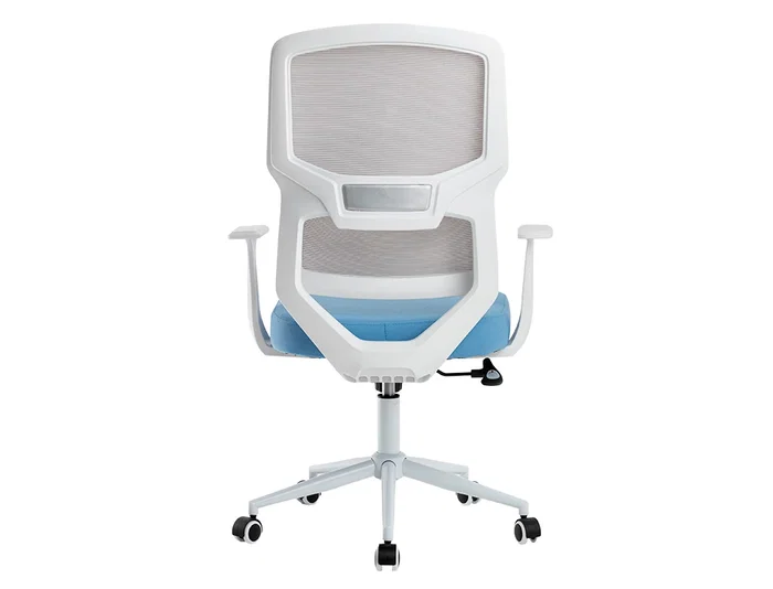 Q-connect Silla de Oficina Lucca Malla Base Metálica Alt Max 1090 Ancho 700 Profundo 650 Ruedas Premium Color Blanco Gris Azul