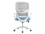 Q-connect Silla de Oficina Lucca Malla Base Metálica Alt Max 1090 Ancho 700 Profundo 650 Ruedas Premium Color Blanco Gris Azul