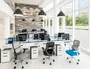 Q-connect Silla de Oficina Lucca Malla Base Metálica Alt Max 1090 Ancho 700 Profundo 650 Ruedas Premium Color Blanco Gris Azul