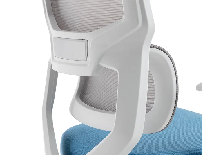 Q-connect Silla de Oficina Lucca Malla Base Metálica Alt Max 1090 Ancho 700 Profundo 650 Ruedas Premium Color Blanco Gris Azul