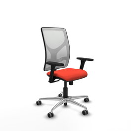 PIQUERAS Y CRESPO Silla de oficina Motilla con mecanismo Sincro, Naranja oscuro y Blanco