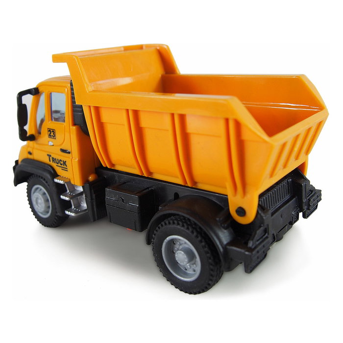 AMEWI RC Auto Mini Truck Kipper 1:64 Radio Control para Ninos de 3+ Anos con Luces, Bateria Li-Ion 500mAh 3.7V, Tiempo de Juego 15 Min, Carga USB, Color Amarillo y Negro