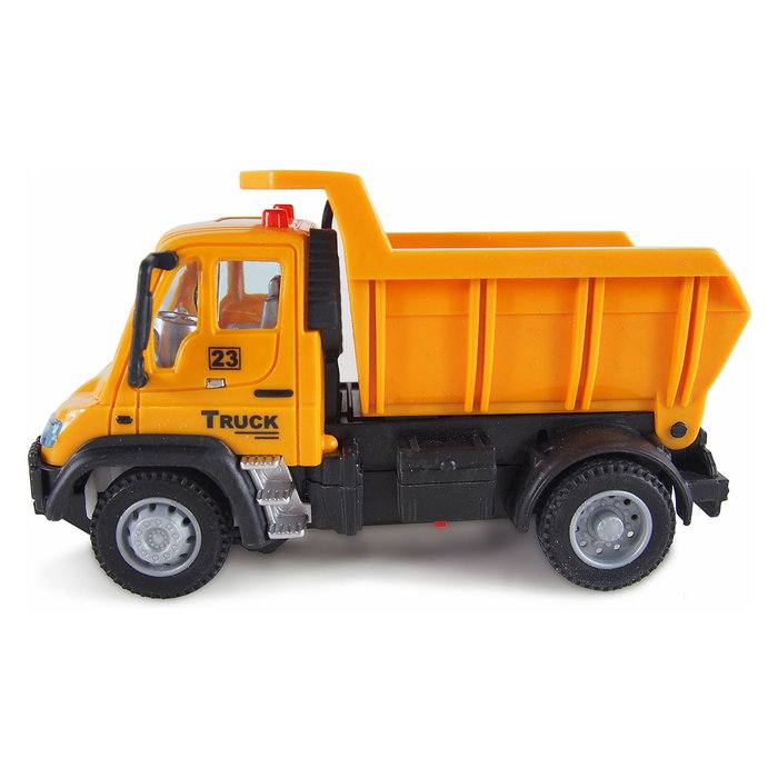 AMEWI RC Auto Mini Truck Kipper 1:64 Radio Control para Ninos de 3+ Anos con Luces, Bateria Li-Ion 500mAh 3.7V, Tiempo de Juego 15 Min, Carga USB, Color Amarillo y Negro