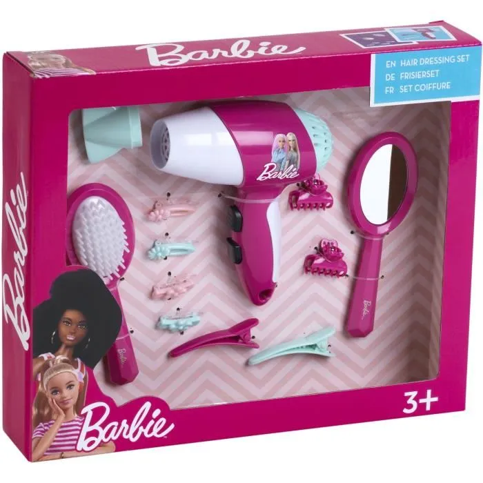 Klein Barbie Set de Peluquería con Secador de Pelo 5790, 7 Piezas