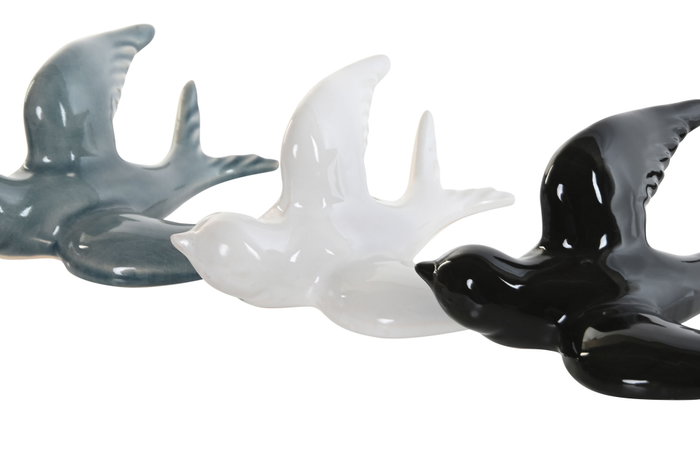 DKD Home Decor Decoración de Pared de Porcelana Golondrina 14x6x11 cm