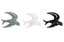DKD Home Decor Decoración de Pared de Porcelana Golondrina 14x6x11 cm