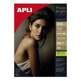 APLI Papel Fotográfico A3 200g Brillo 50 Hojas