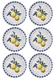 Hermia ODL0004 Juego de Platos de Servicio, Cerámica, Amarillo, 6 Piezas