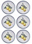 Hermia ODL0004 Juego de Platos de Servicio, Cerámica, Amarillo, 6 Piezas